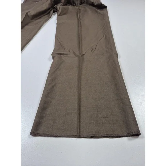 Lauren Ralph Lauren Pants Mens 46x36 Brown Wool Cashmere Pleated Dress Slacks - Picture 13 of 15
